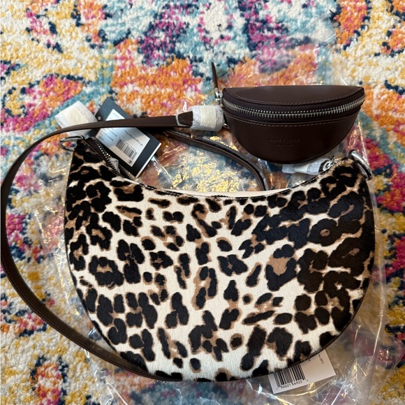 NWT Kate Spade Duo Leopard Haircalf Crossbody Bag - Picture 9 of 14